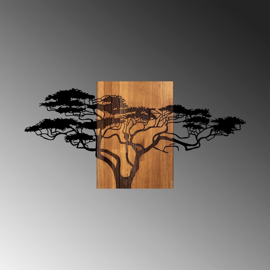 Wall decoration 70x144 cm tree wood/metal