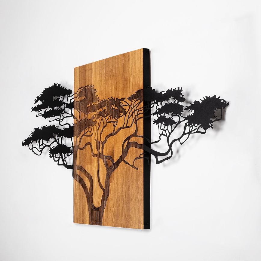 Wall decoration 70x144 cm tree wood/metal