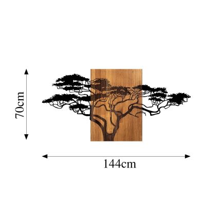 Wall decoration 70x144 cm tree wood/metal