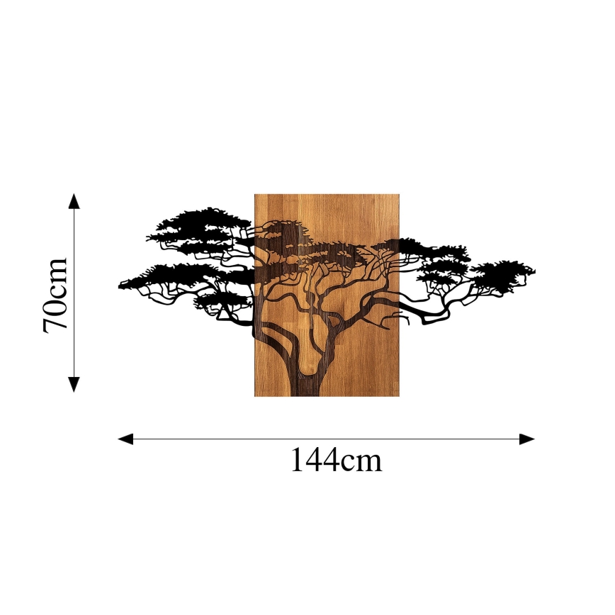 Wall decoration 70x144 cm tree wood/metal