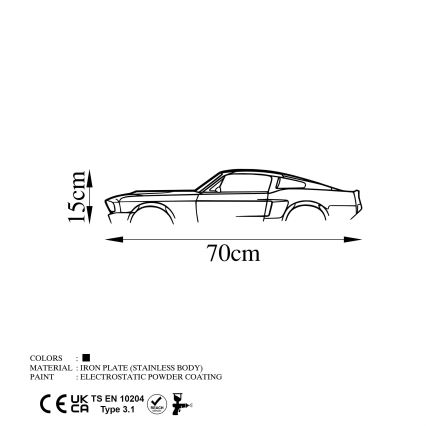 Wall decoration 70x15 cm car metal
