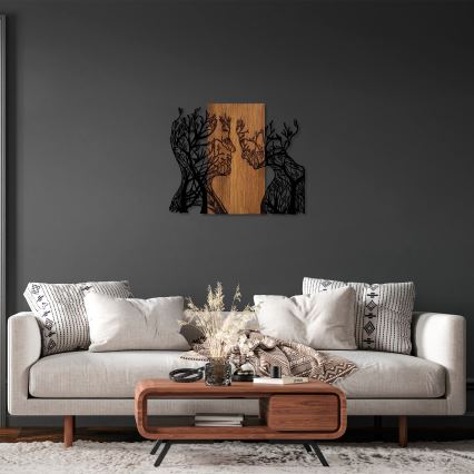 Wall decoration 70x58 cm trees of life wood/metal