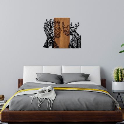Wall decoration 70x58 cm trees of life wood/metal