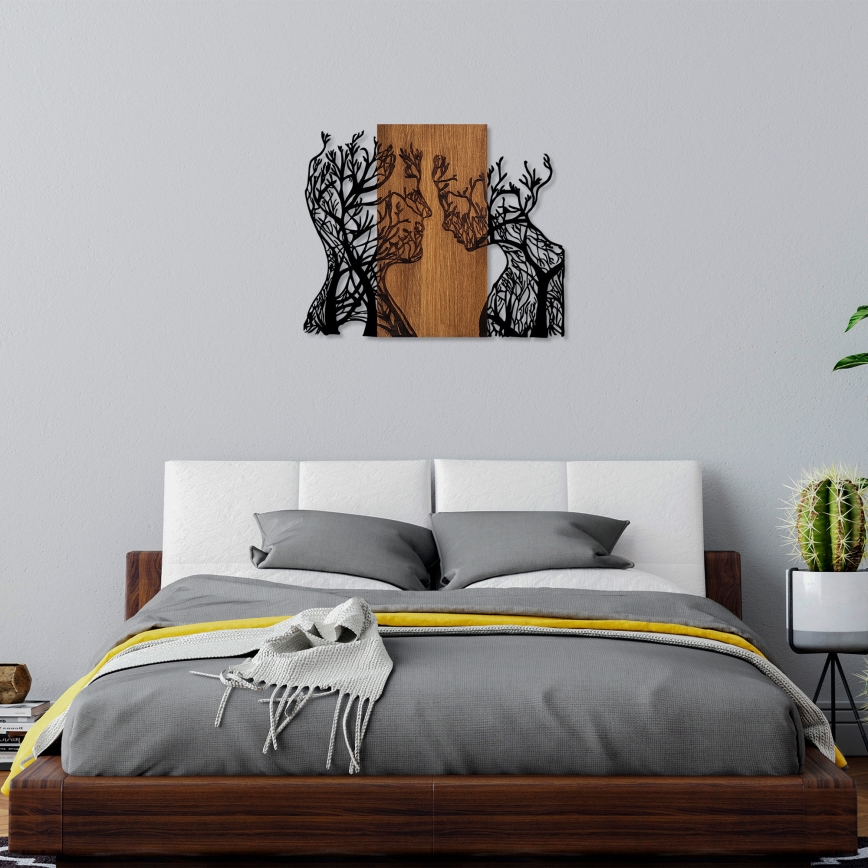 Wall decoration 70x58 cm trees of life wood/metal