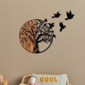 Wall decoration 71x92 cm tree wood/metal