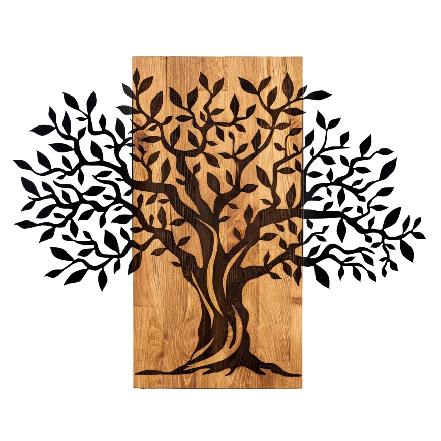 Wall decoration 72x58 cm tree wood/metal