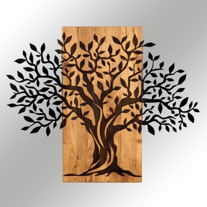 Wall decoration 72x58 cm tree wood/metal