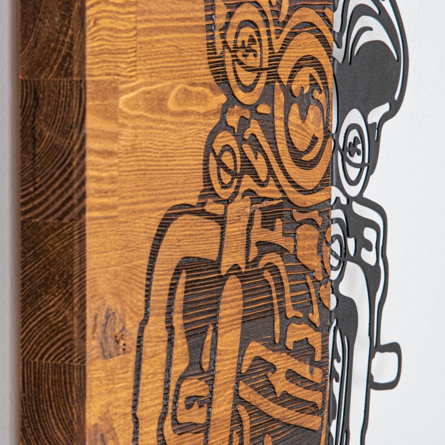 Wall decoration 75,5x24,5 cm mountains wood/metal