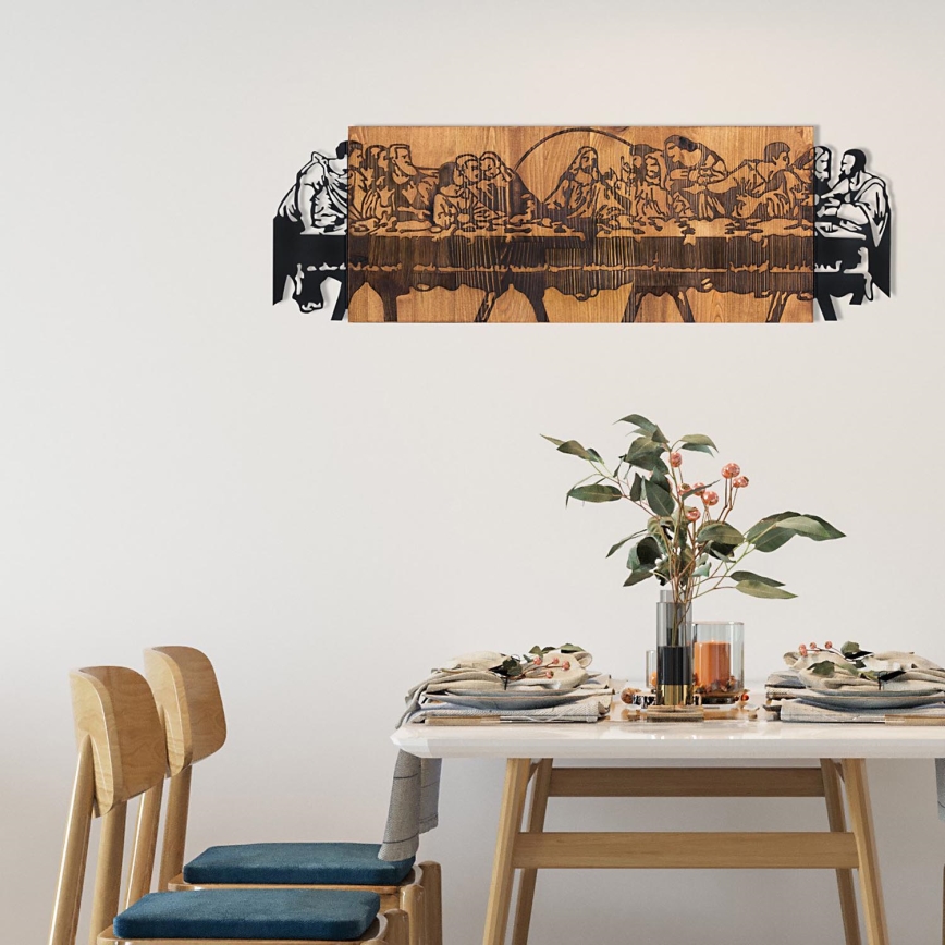 Wall decoration 76,5x24,5 cm Last Supper wood/metal
