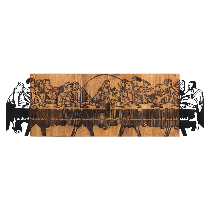 Wall decoration 76,5x24,5 cm Last Supper wood/metal