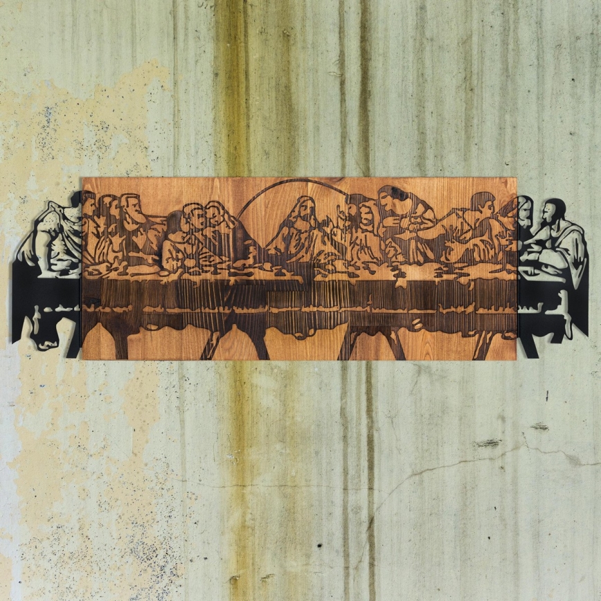Wall decoration 76,5x24,5 cm Last Supper wood/metal