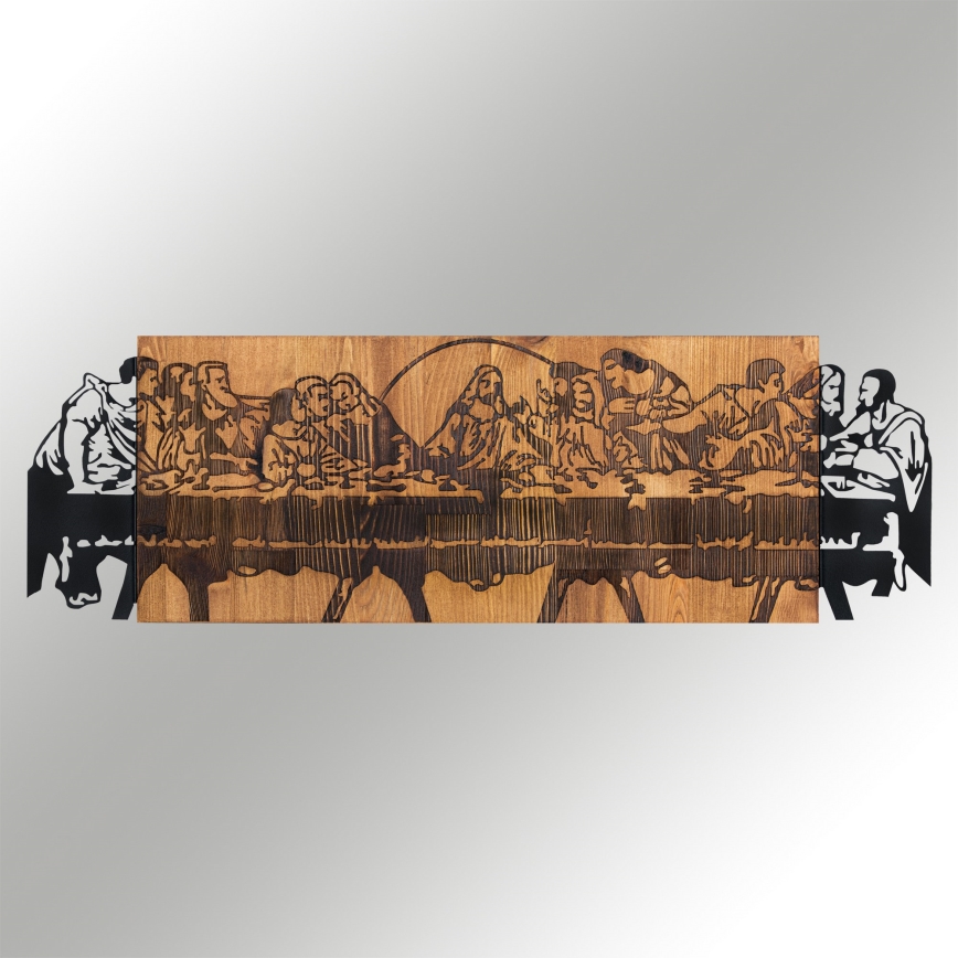 Wall decoration 76,5x24,5 cm Last Supper wood/metal
