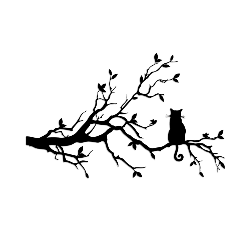 Wall decoration 80x50 cm branch metal