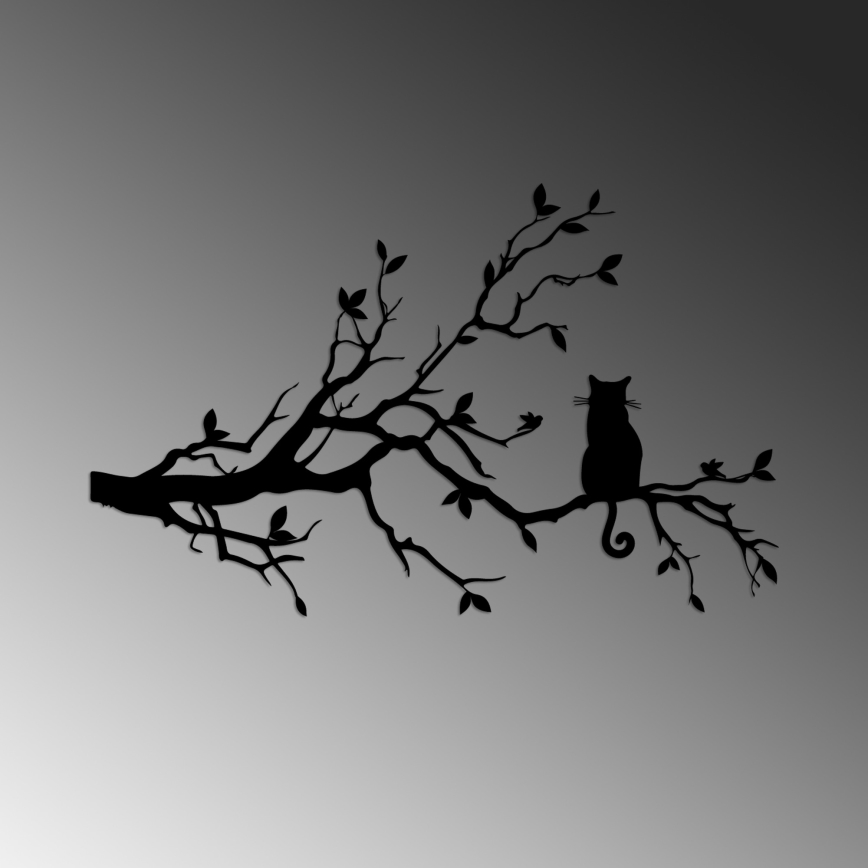 Wall decoration 80x50 cm branch metal