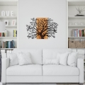 Wall decoration 85x58 cm tree wood/metal