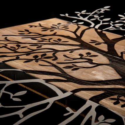 Wall decoration 85x58 cm tree wood/metal