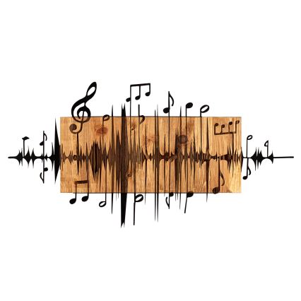 Wall decoration 90x47 cm notes wood/metal