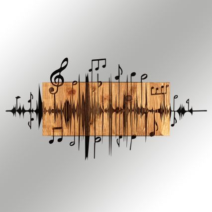 Wall decoration 90x47 cm notes wood/metal