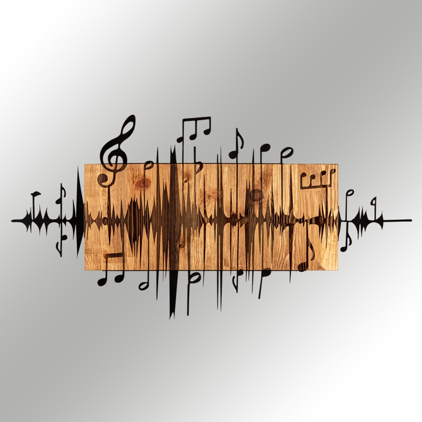 Wall decoration 90x47 cm notes wood/metal