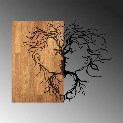 Wall decoration 96x79 cm love wood/metal