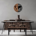 Wall decoration d. 56 cm map wood/metal