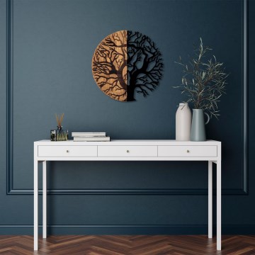 Wall decoration d. 56 cm tree wood/metal