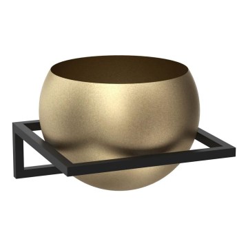 Wall flowerpot 27x29 cm black/gold