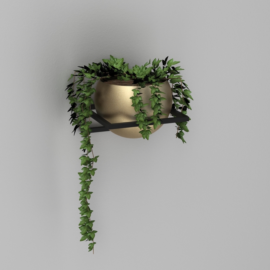 Wall flowerpot 27x29 cm black/gold