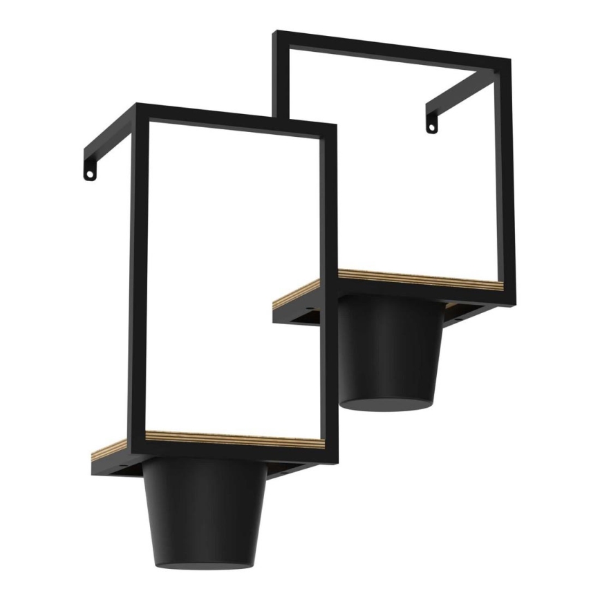 Wall flowerpot 46x36 cm black