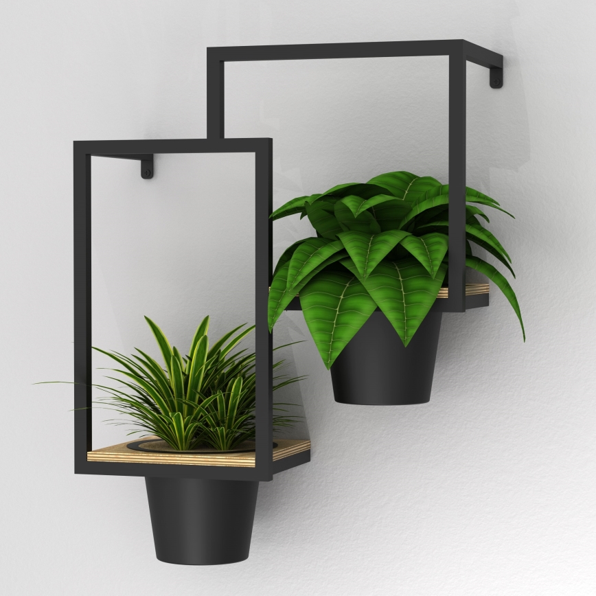 Wall flowerpot 46x36 cm black