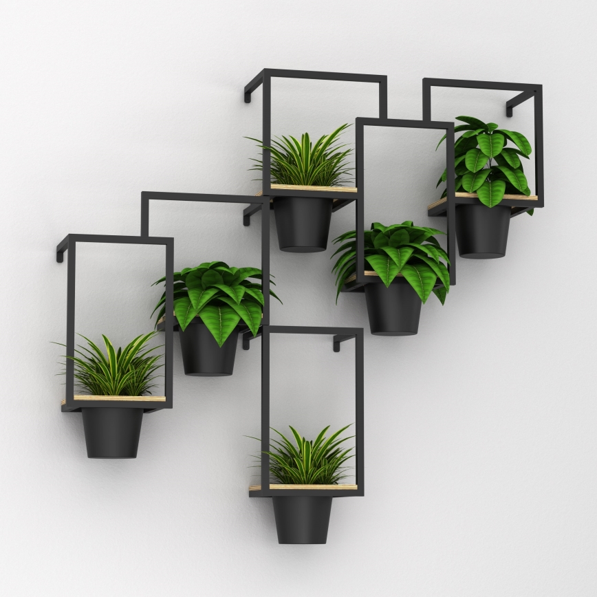 Wall flowerpot 46x36 cm black