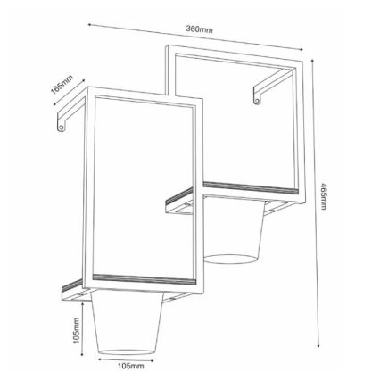 Wall flowerpot 46x36cm gold