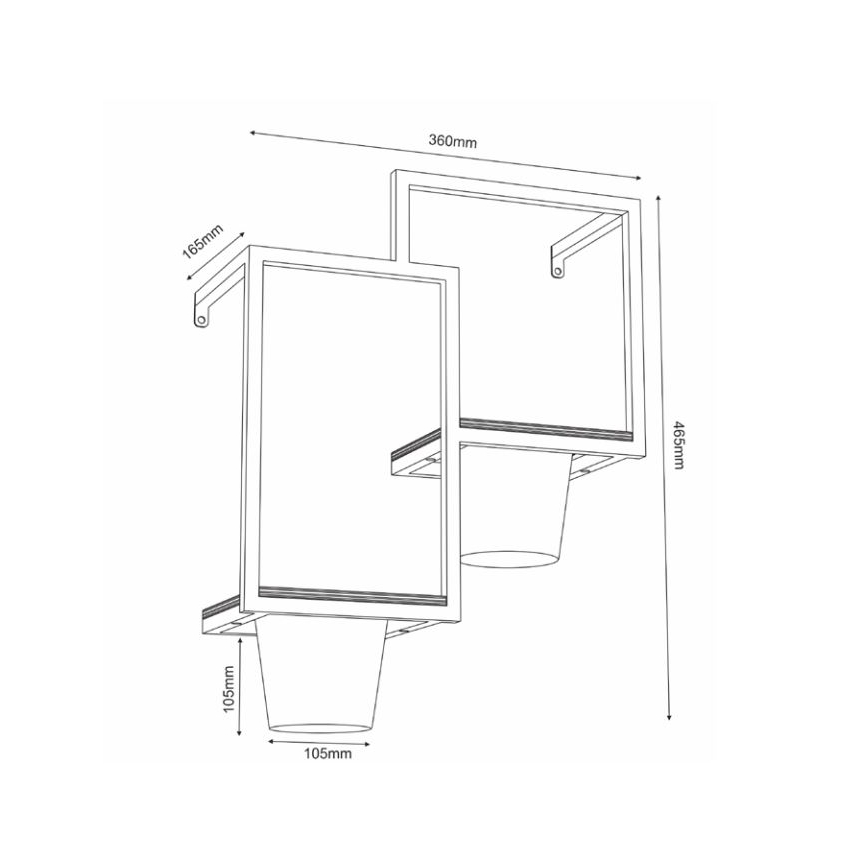 Wall flowerpot 46x36cm gold