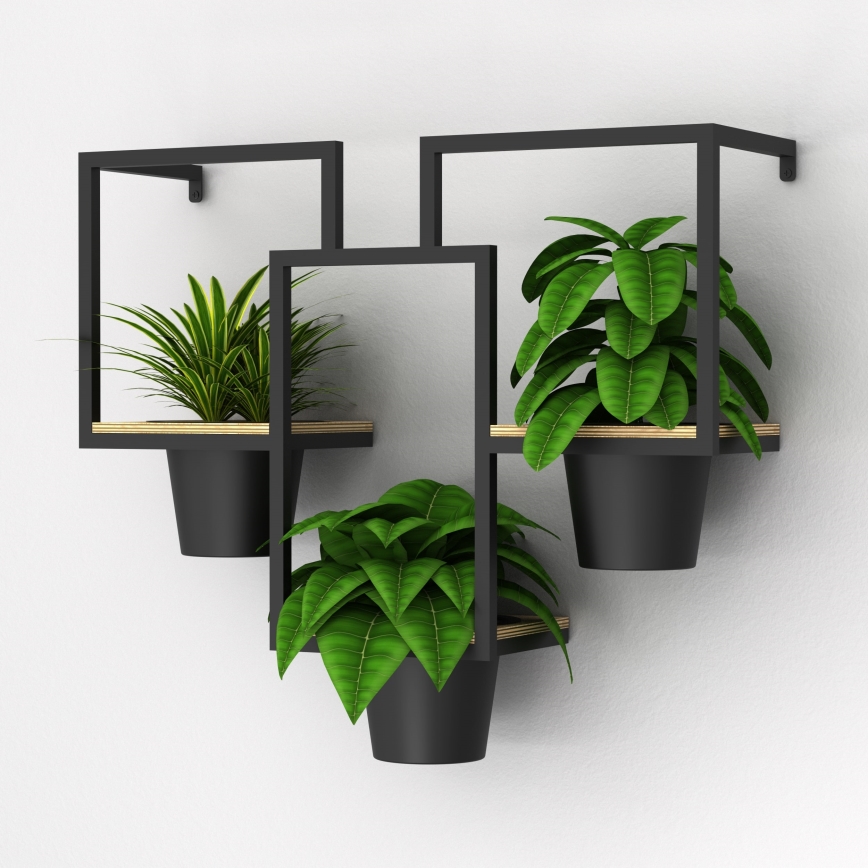 Wall flowerpot 46x53 cm black