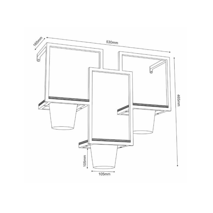 Wall flowerpot 46x53 cm black
