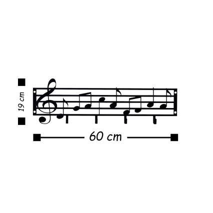 Wall hanger 60x19 cm notes metal