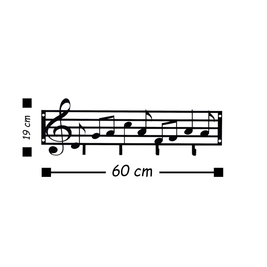 Wall hanger 60x19 cm notes metal