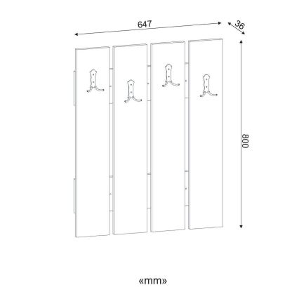 Wall hanger ANITA 80x64,7 cm white