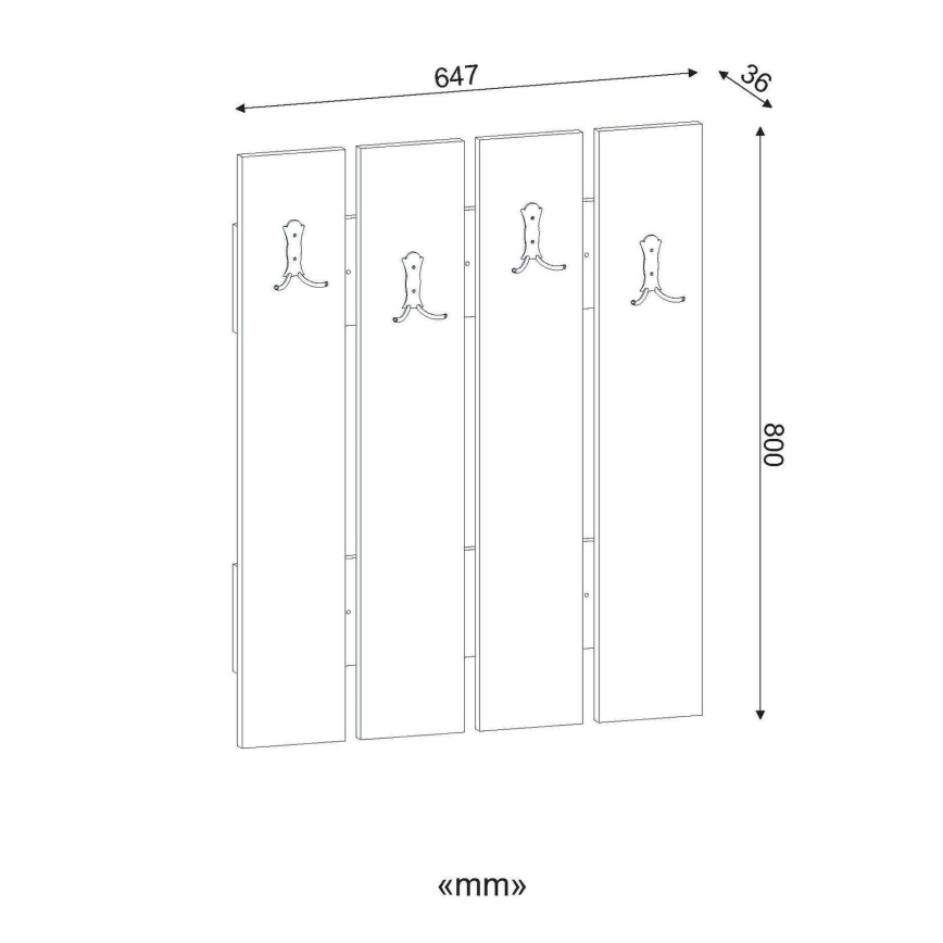 Wall hanger ANITA 80x64,7 cm white