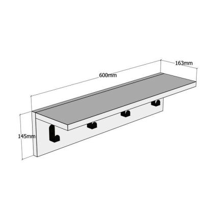 Wall hanger AYLA 14x60 cm anthracite