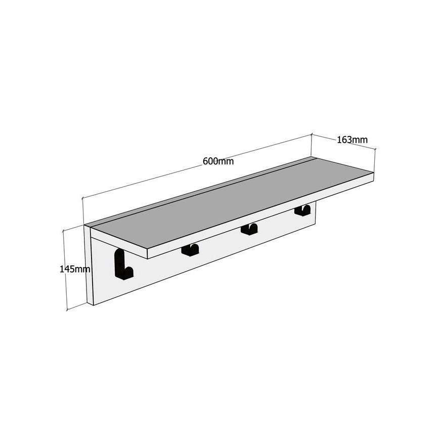 Wall hanger AYLA 14x60 cm anthracite