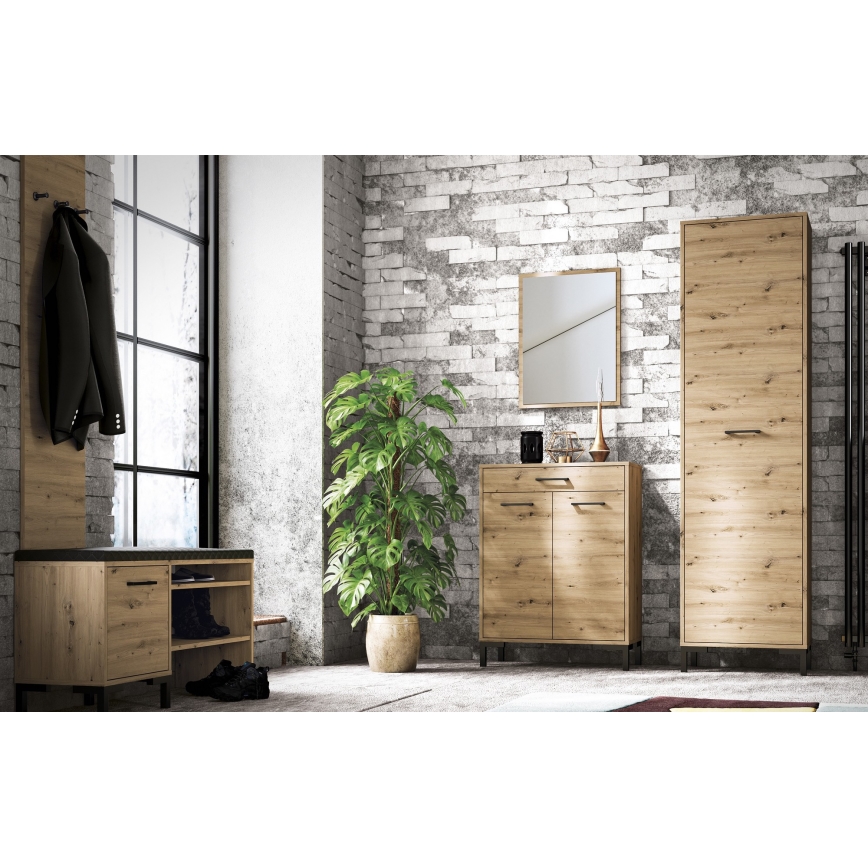 Wall hanger CORICA 145x35 cm oak artisan