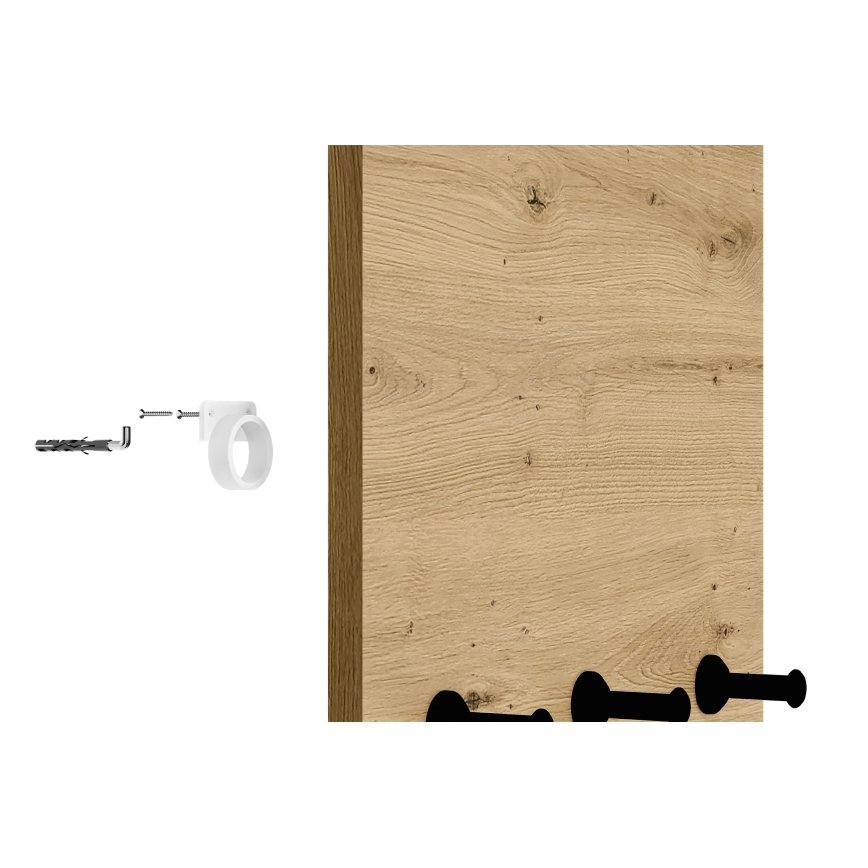 Wall hanger CORICA 145x35 cm oak artisan