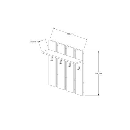 Wall hanger MITA 70x70 cm anthracite/brown
