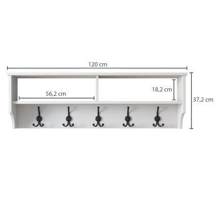 Wall hanger RANI 120x37,2 cm white