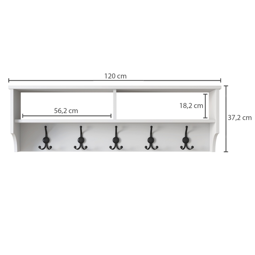 Wall hanger RANI 120x37,2 cm white