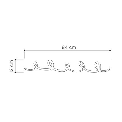 Wall hanger SING 84x12 cm black