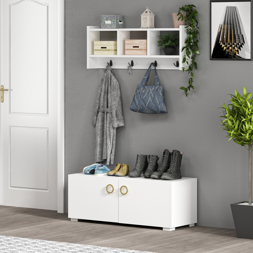 Wall hanger STAR 35x76 cm white