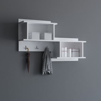Wall hanger with a shelf NIZZA 51,8x100 cm white