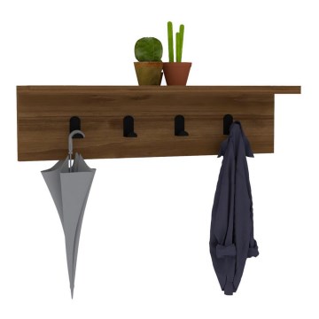 Wall hanger with shelf AYLA 14,5x60 cm brown